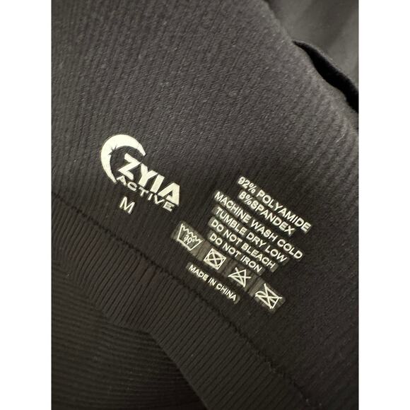 Zyia Black Compression Mesh Detail Hoodie Sweatshirt Pullover Womens Size Medium - Picture 5 of 6